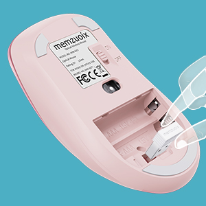 pink Wireless Mouse with USB Receiver