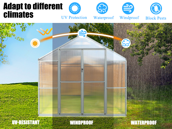 Amazon.com : MUPATER 8'x16' Polycarbonate Greenhouse Kit
