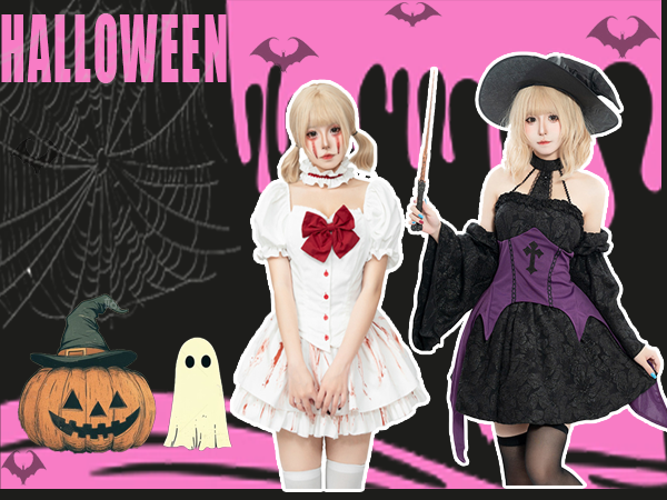 コスプレ　ドレス　ゴシックセットアップ✨女子会もお出かけも完璧 3点セット】Gothic Devil. ゴシックデビル ブラック vcsot