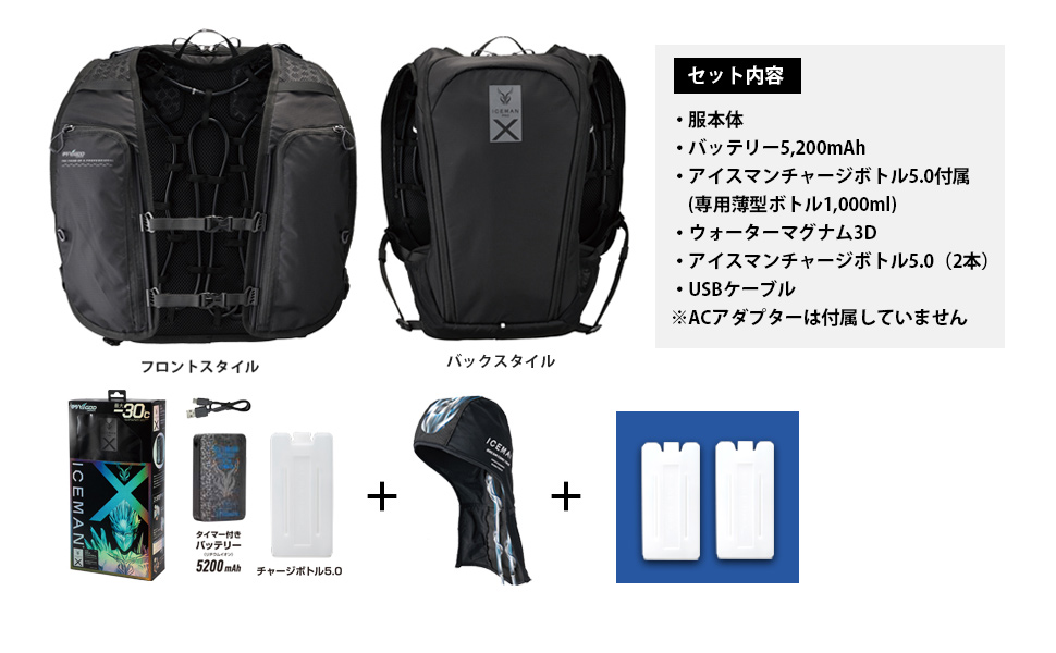 新品未使用　水冷服セット　PROX アイスマンプロX IcemanPRO X 水冷服 交換用3個セット 未使用