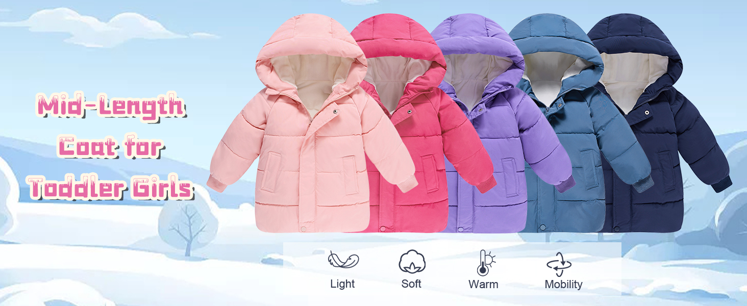 toddler winter jacket girls puffer warm coat baby fleece kids clothing outerwear zip up hoodies