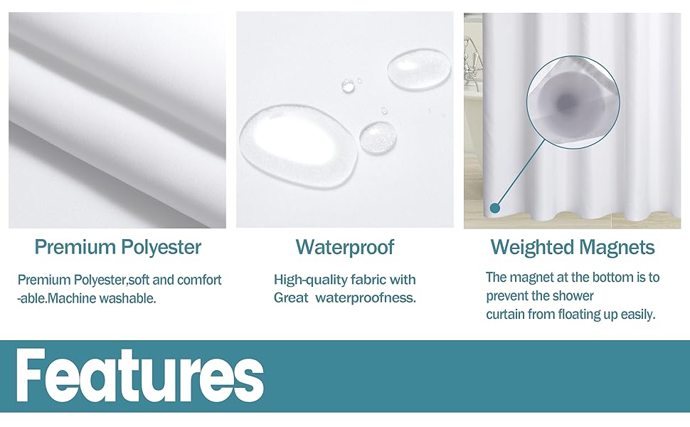 Snap in Shower Curtain Liner Replacement Shower Curtain Liner Removable