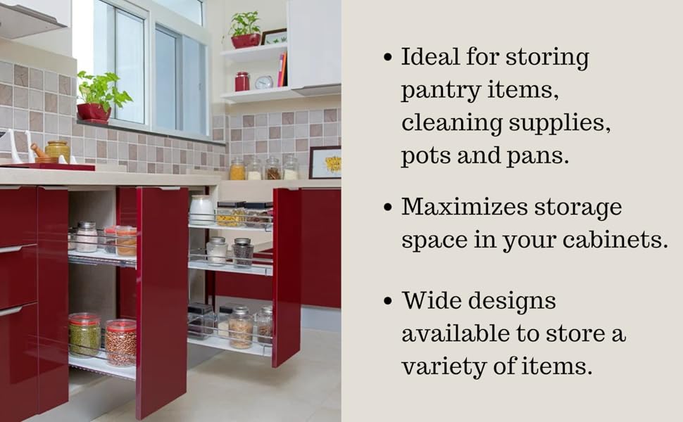 WINSTAR High Grade Stainless Steel Wire Kitchen Baskets Set of 6