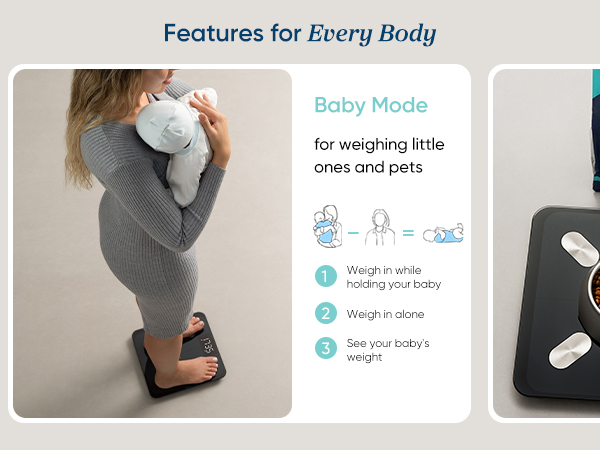 baby mode for weighing little ones and pets