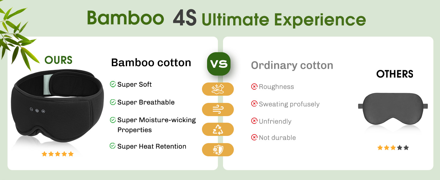 bamboo sleep eye mask bluetooth headphone for sleep