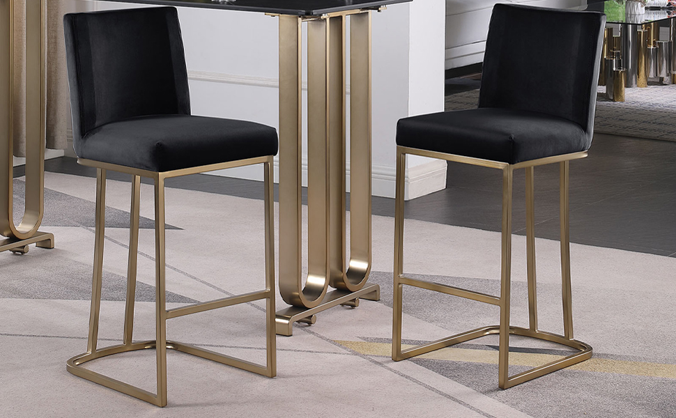 FDFK Counter Height Bar Stools with Back Set of 2 for Kitchen Island 26 Inch Modern