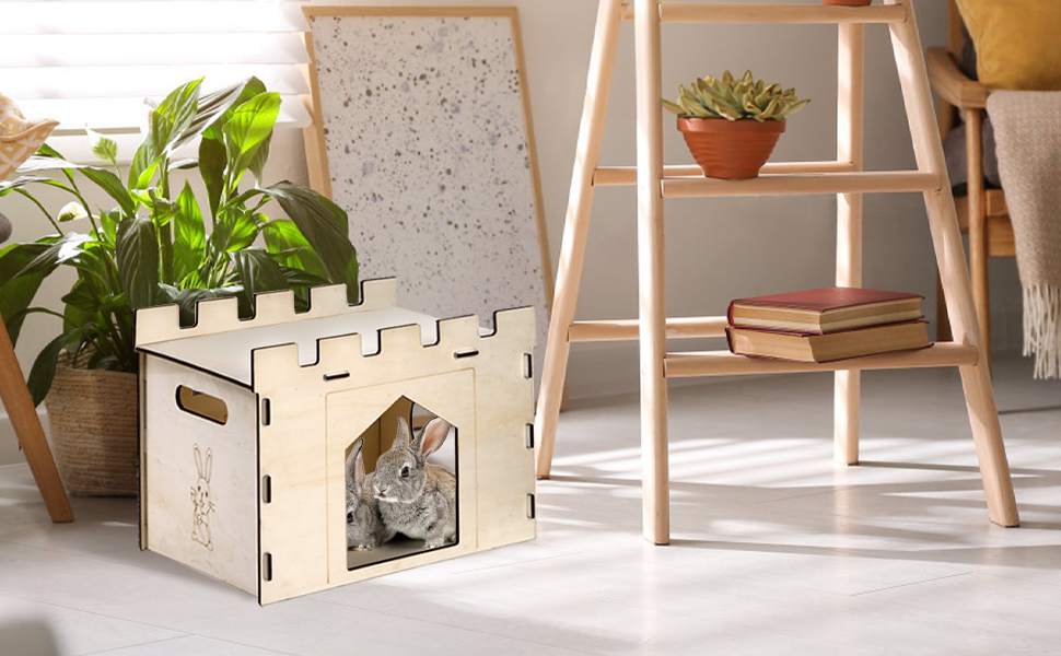 Wooden Bunny Houses and Hideouts