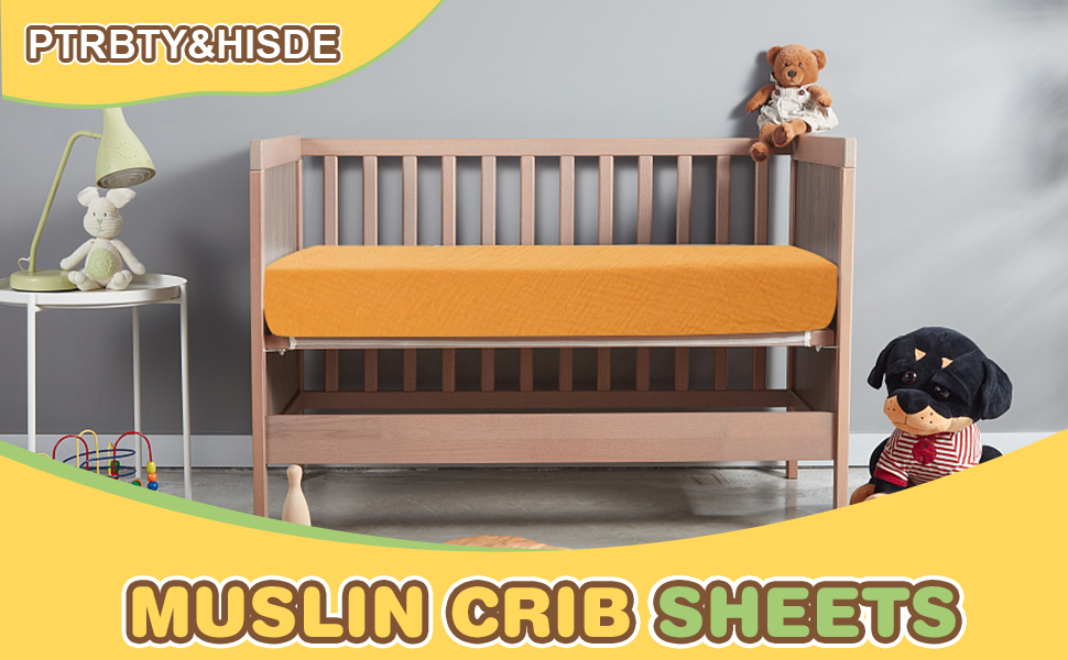 PTRBTY&HISDE Muslin Crib Sheets for Crib Sheet Girls,Baby