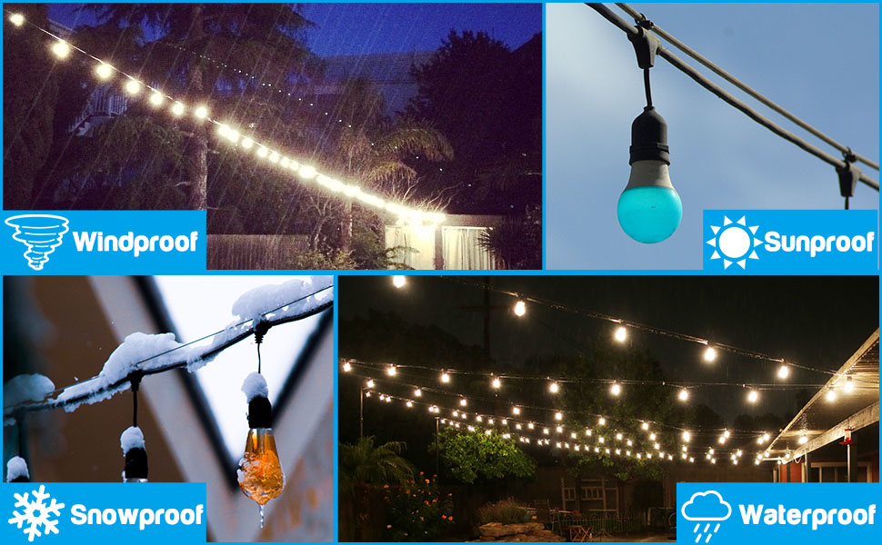 String Light Hanging Kit, Guide Wire for Outdoor String Lights, Patio