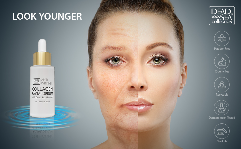 Dead Sea Collection Collagen Serum for Facial - Anti-Wrinkle and Anti Aging Face Skin Care