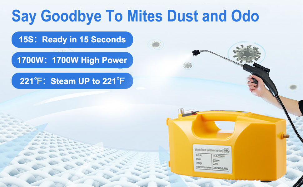 High Pressure Steam Cleaner 1700W Handheld Steamer High