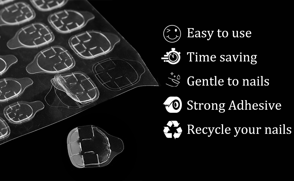 240pcs Doubleside Adhesive Nail Tabs, Kalolary Nail Glue Stickers Self