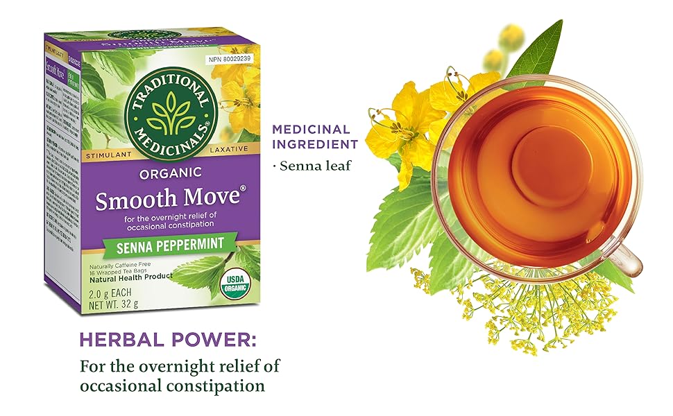 Traditional Medicinals Organic Smooth Move Peppermint Laxative Herbal