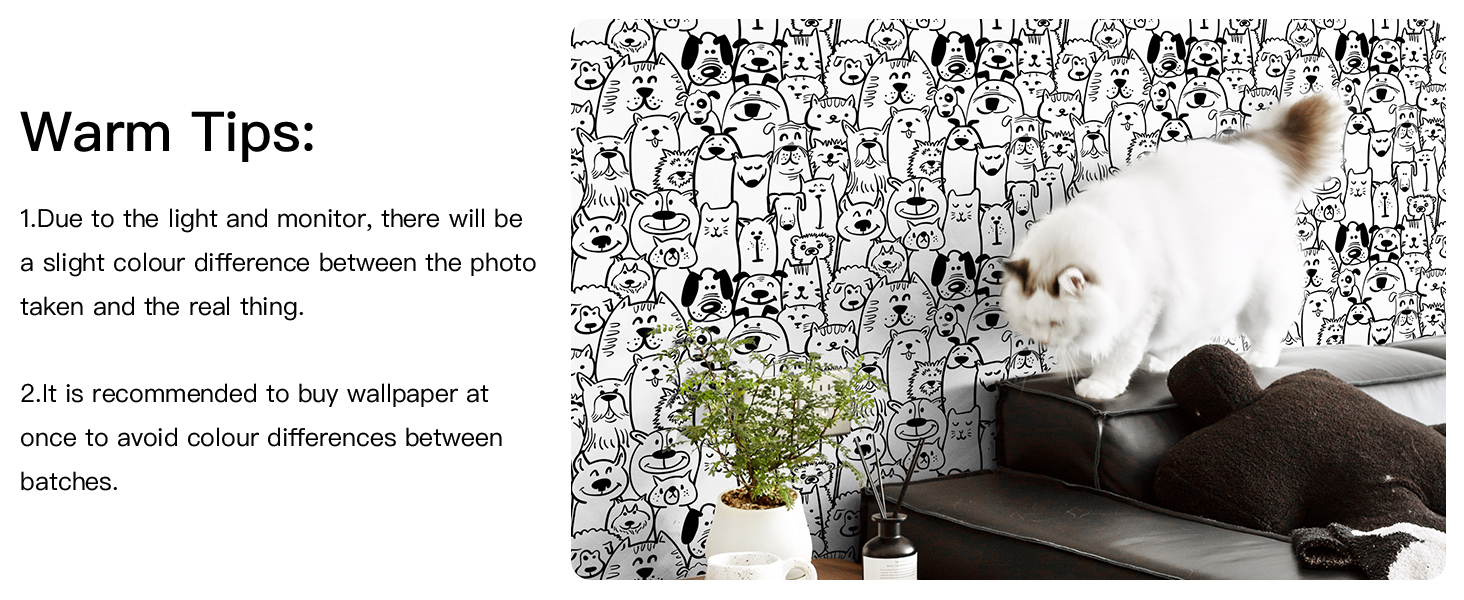 Modern wallpaper peel and stick dog wall paper cute animal wallpaper