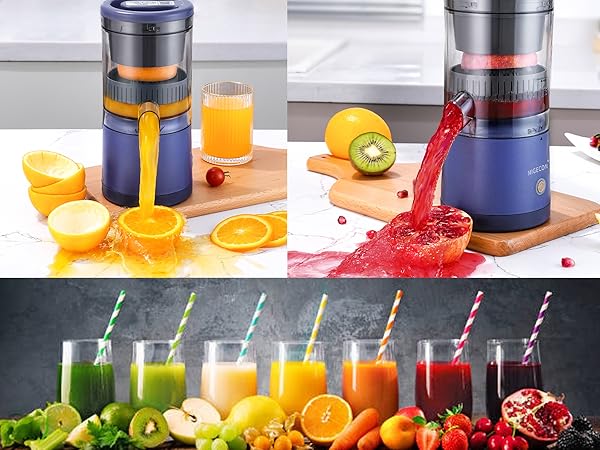 Amazon | ジューサーミキサー 小型 果汁しぼり器 オレンジ 搾り