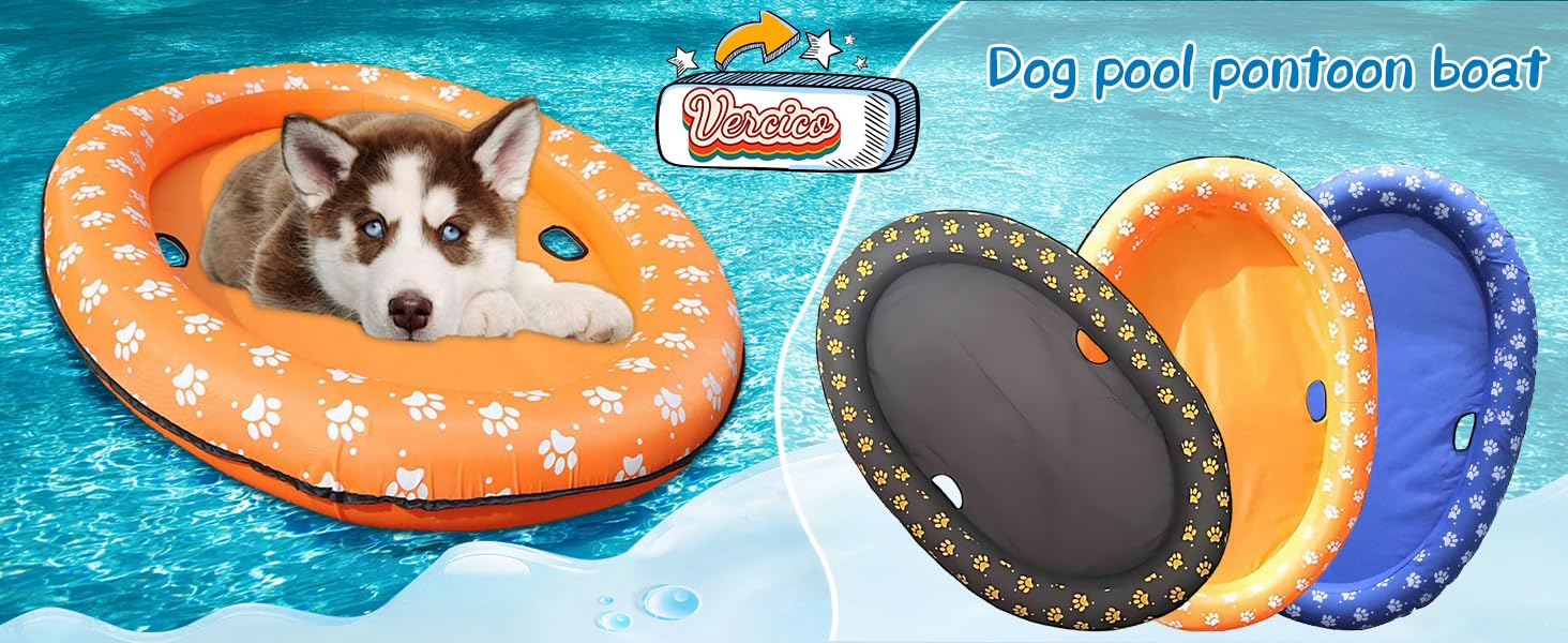 Vercico Inflatable Pool Float for Dogs and Puppies, Large Contemporary