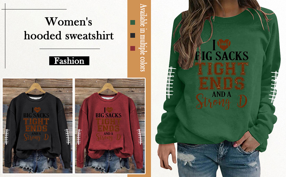 Game day sweatshirts for women is made of soft cotton blend