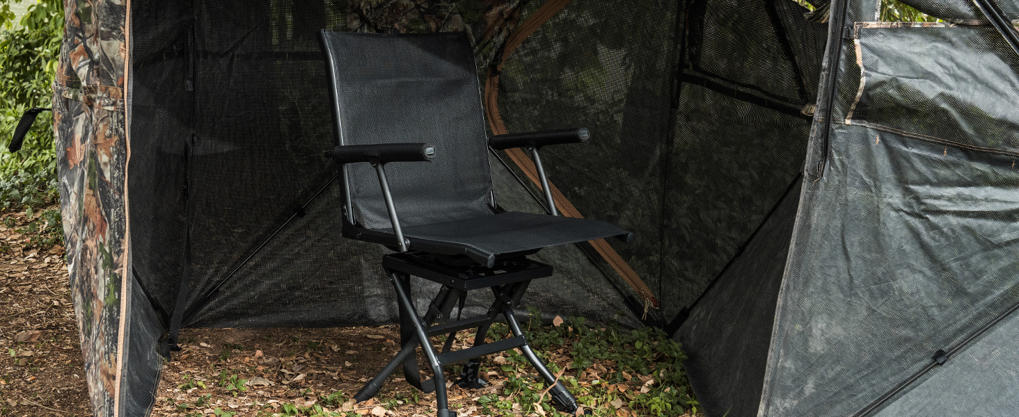 360 Degree Silent Swivel Hunting Chair for Blind and Camping