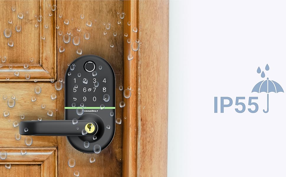 WiFi Smart Door Lock,THINGSBOLT Smart Lock with Handle and Keypad
