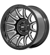 Rough Country 90 Series One-Piece | 18x9 | 6x5.5 | -12mm-90181212M Gloss Black Wheel with Machine...