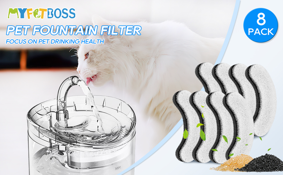 MyfatBOSS Cat Water Fountain Filters for NPET WF050 WF100 Pet Water