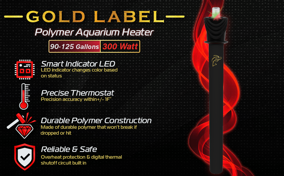 Advatec Premium Polymer Aquarium Heater with Advanced LED Temperature Control System