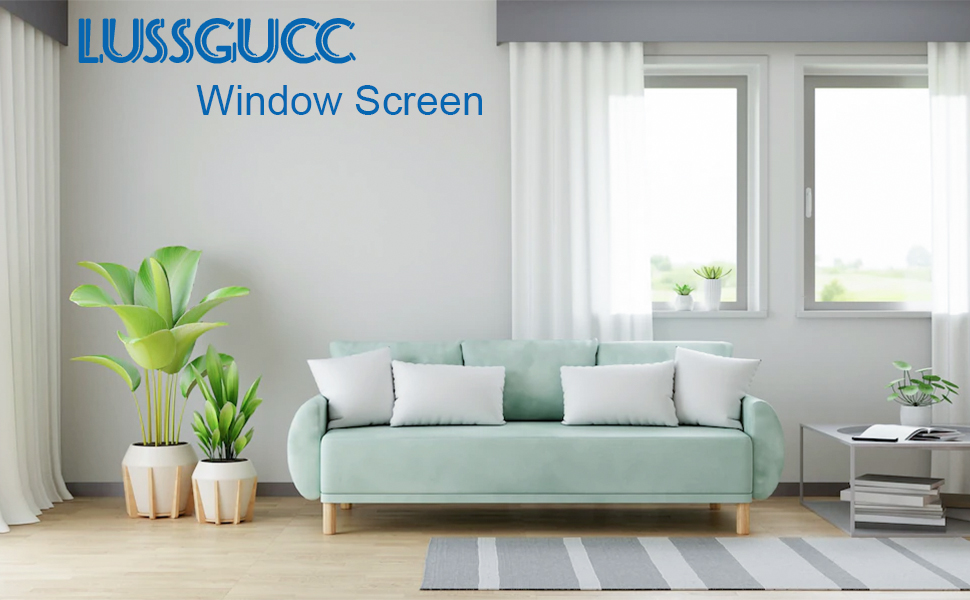 Lussgucc Window Screen Replacement, 48"x 118" Durable Fiberglass Window