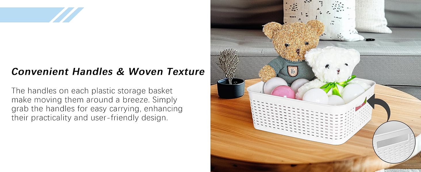 plastic basket with handle