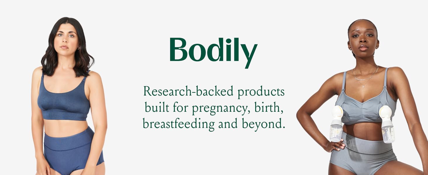 Bodily nursing and pumping bras and panties for pregnancy, postpartum, and breastfeeding