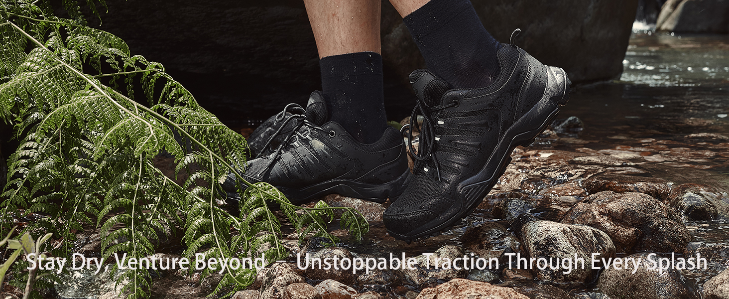 black hiking shoes