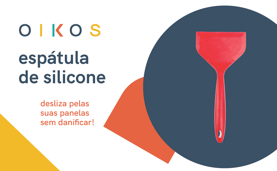 Oikos - espátula larga de silicone - vermelho