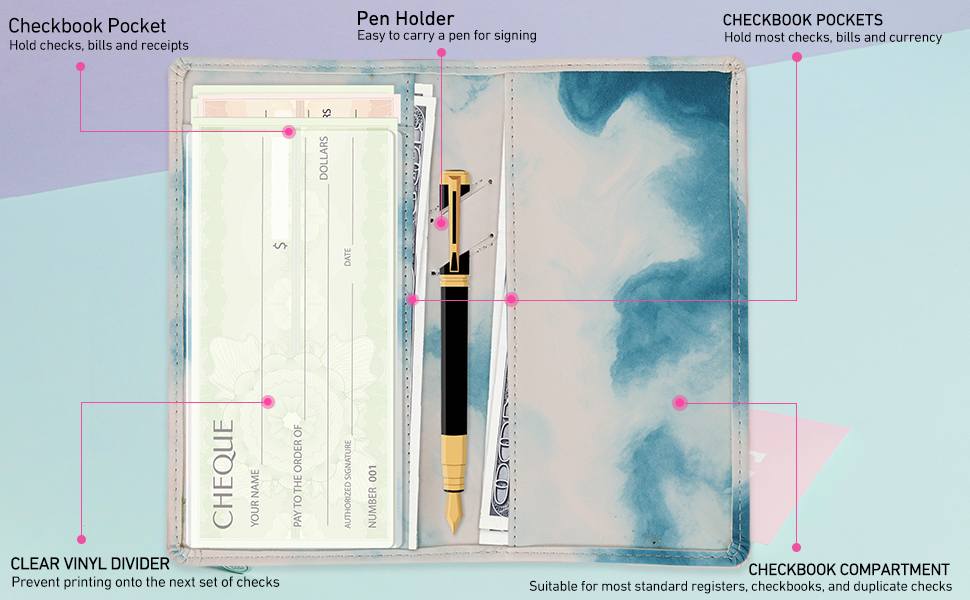 CERANEE Checkbook Cover for Women for Duplicate Checks