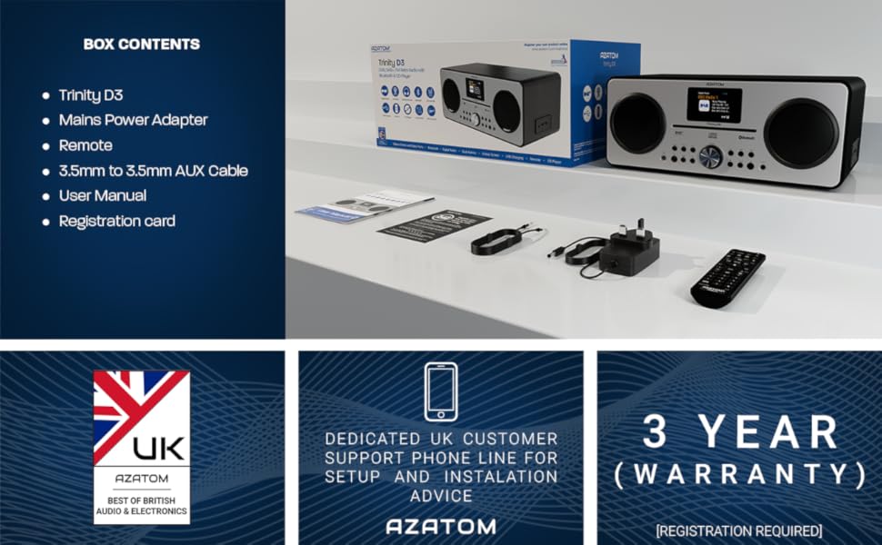 DAB DAB+ Digital FM Radio, CD player, Bluetooth Stereo Speaker System