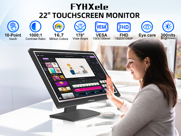 Amazon.com: FYHXele 22 Inch Touchscreen Monitor, IPS FHD