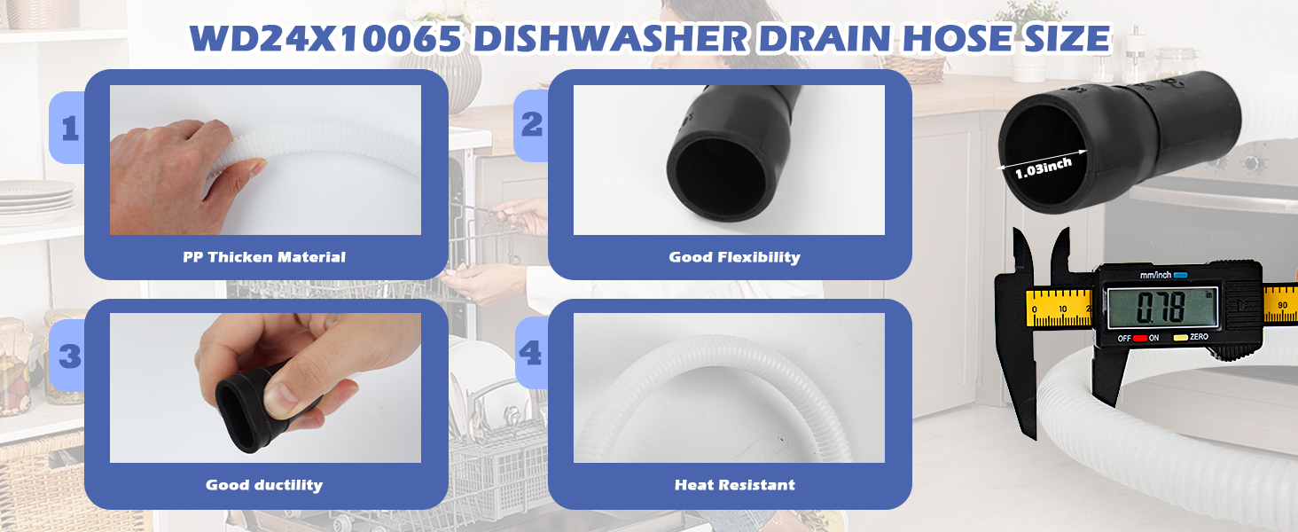 WD24X10065 3028711 12 Feet Dishwasher Drain Hose Extension