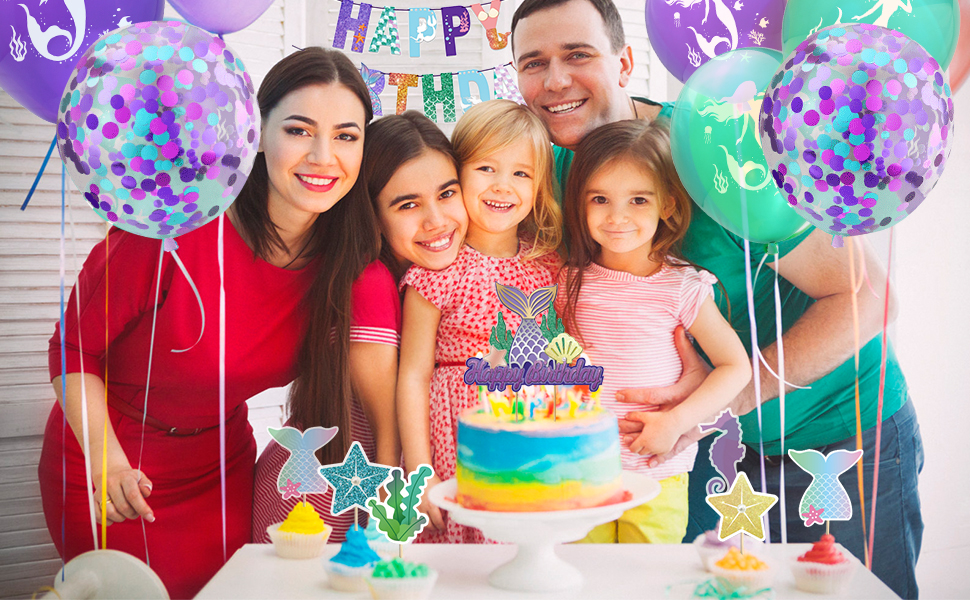 Mermaid Party Decorations,Mermaid Birthday Party Supplies for Girls