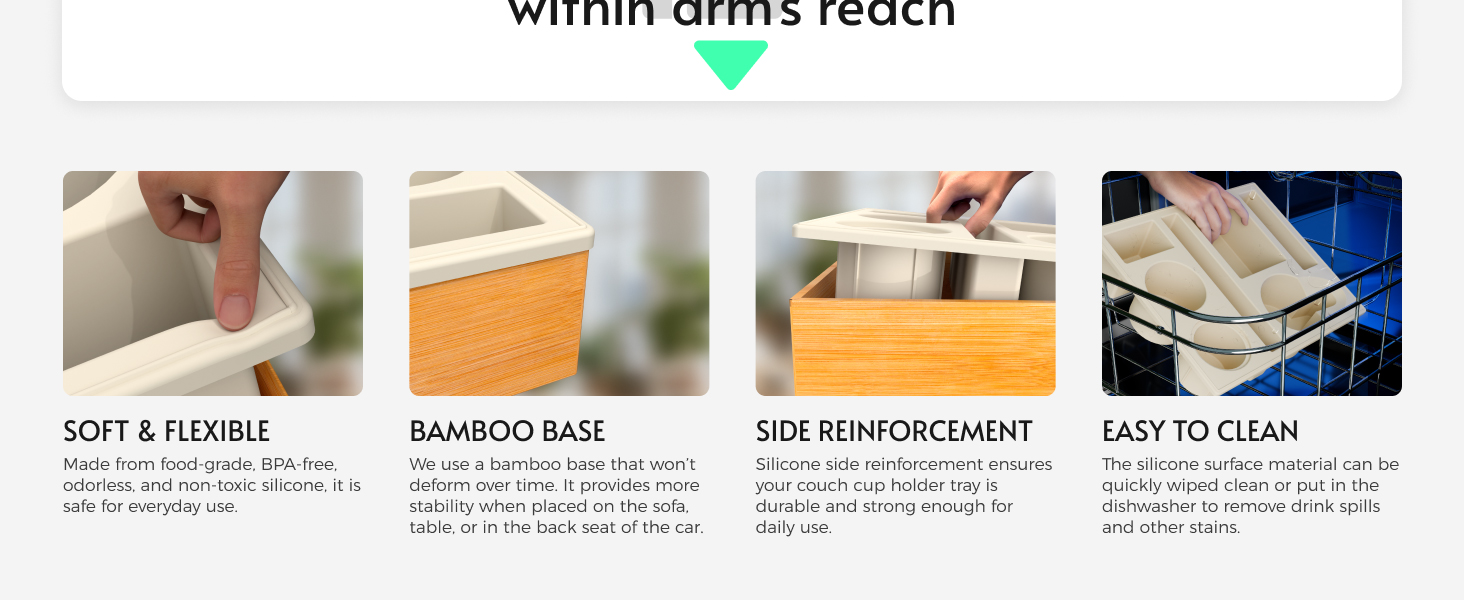 Couch Cup Holder Tray