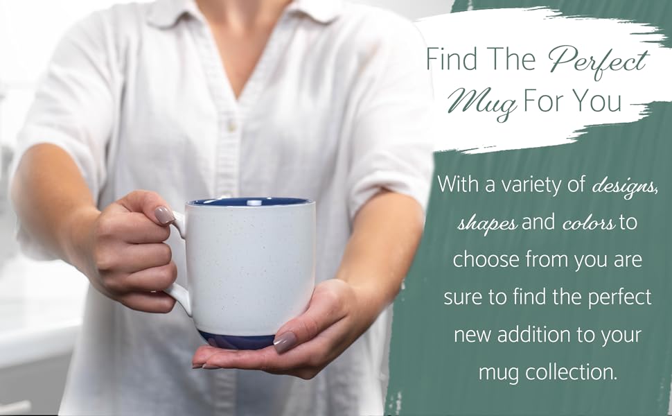 Elanze Designs ceramic mugs, variety sets of ceramic mugs with cute and fun designs