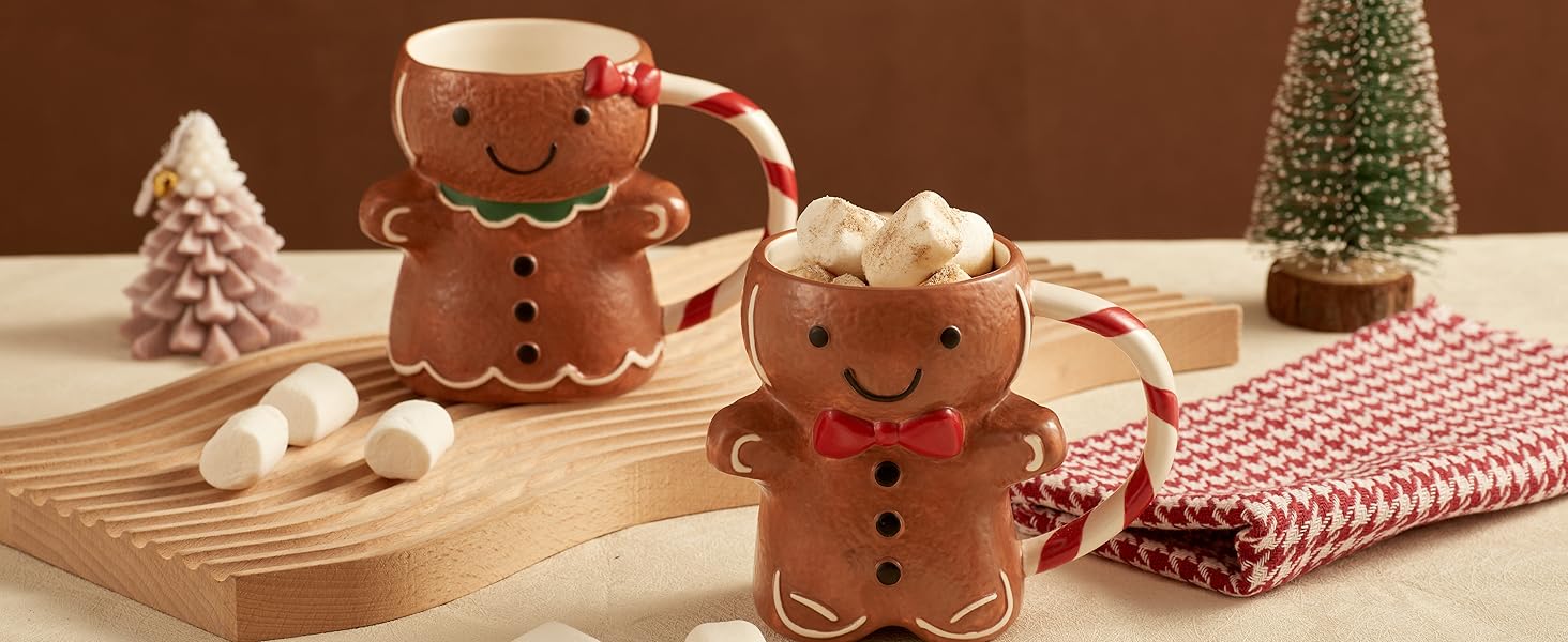 gingerbread man mugs set