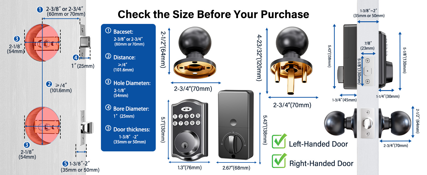 front door lock set