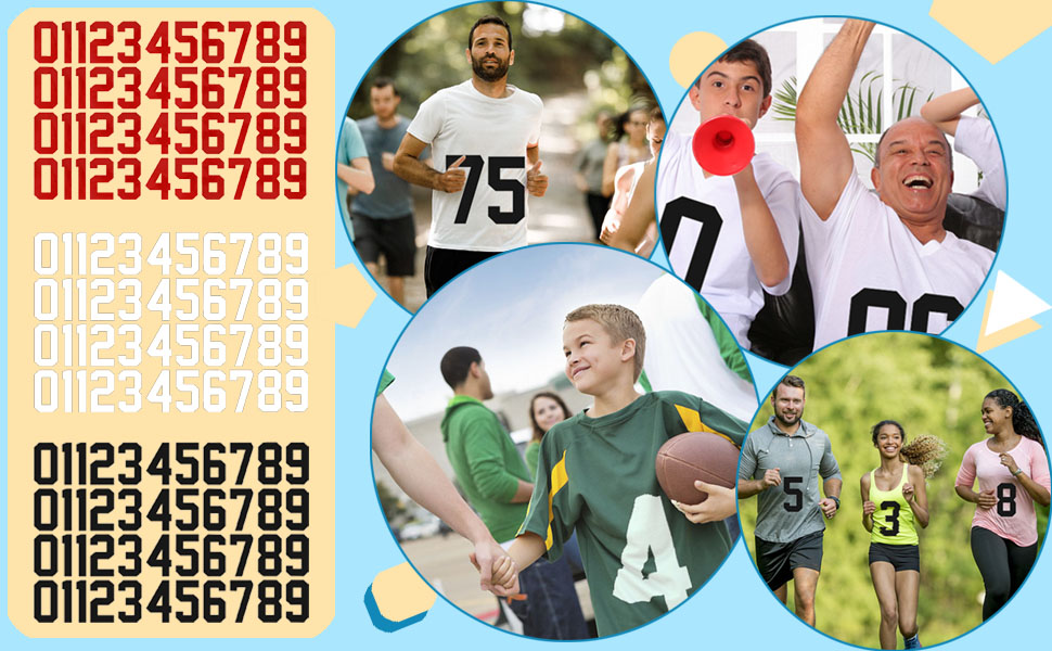 44 Pieces Iron On Numbers, Jersey Heat Transfer Numbers for