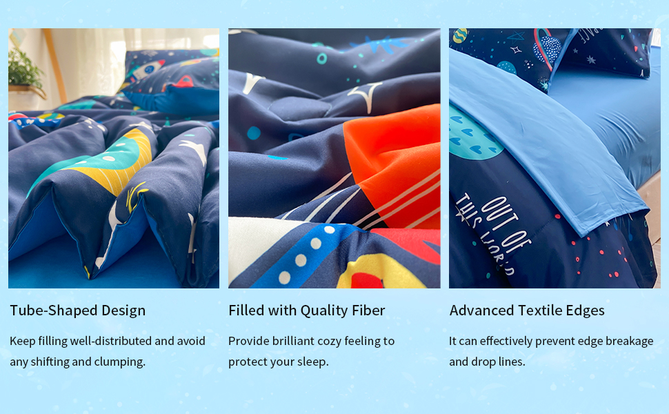 Twin Comforter Set for Boys Girls Space Bedding,Twin Size