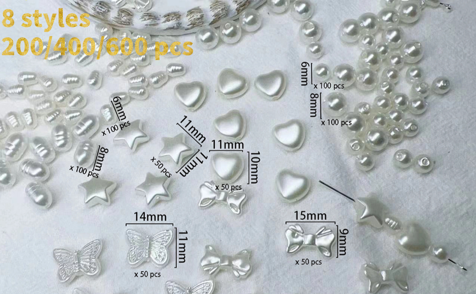 heart star butterfly bowknot round beads