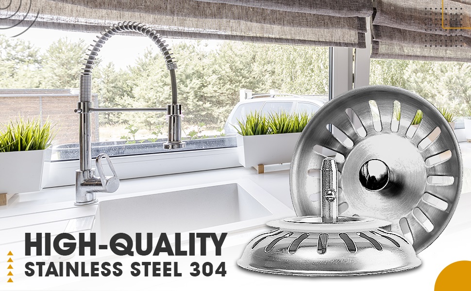 ARCOOZE Kitchen Sink Plug and Strainer Stainless Steel 304 Kitchen