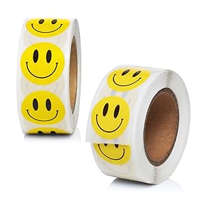 Happy Happy Smile Amazon.com: Smiley Face Stickers 1000 pcs | Yellow Happy