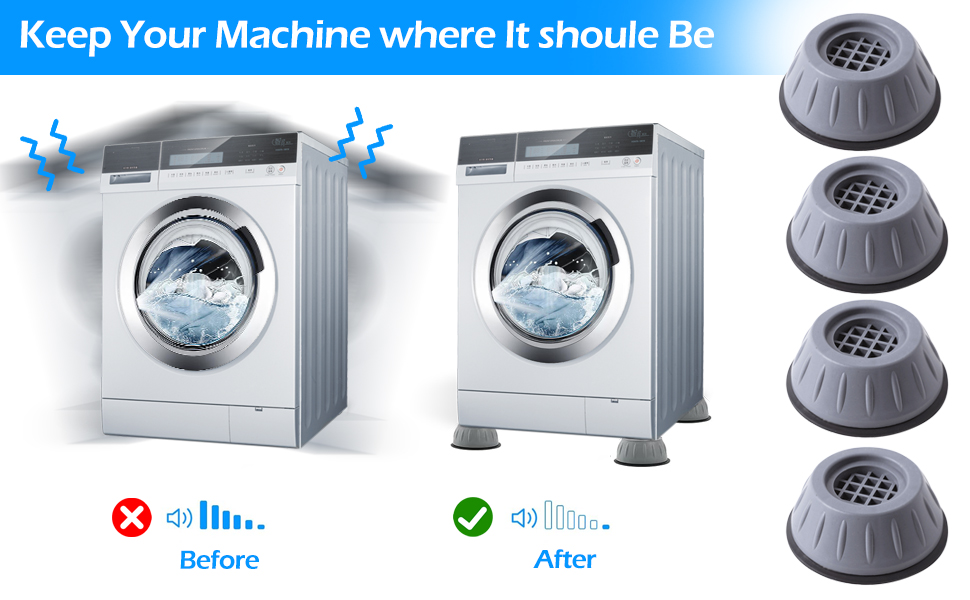 Nozibye 4pcs Washing machine base,Rubber pad washing machine stabilizer