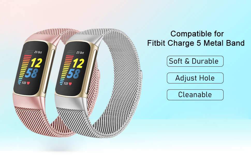 surundo Compatible with Fitbit Charge 6/Charge 5 Strap, Clasp