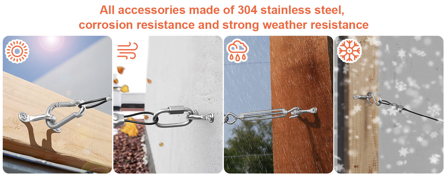 String Light Hanging Kit 50M String Lights Suspension Kit with Nylon