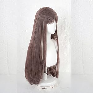 k.tonaya♡ Amazon.com : osseoca Long Straight Cosply Wig Cool Brown