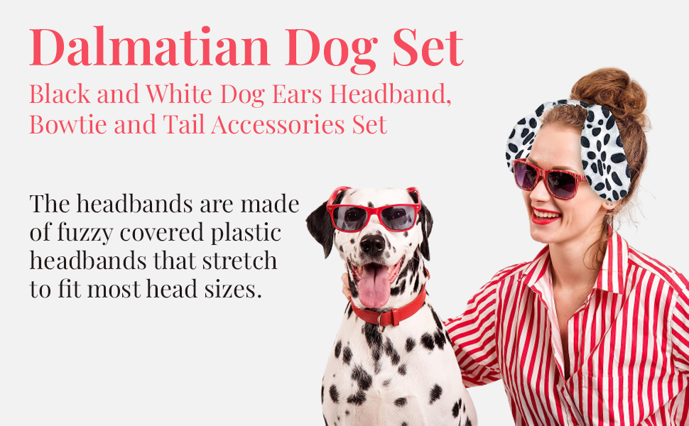 Skeleteen Dalmatian Dog Costume Set Black and White Dog